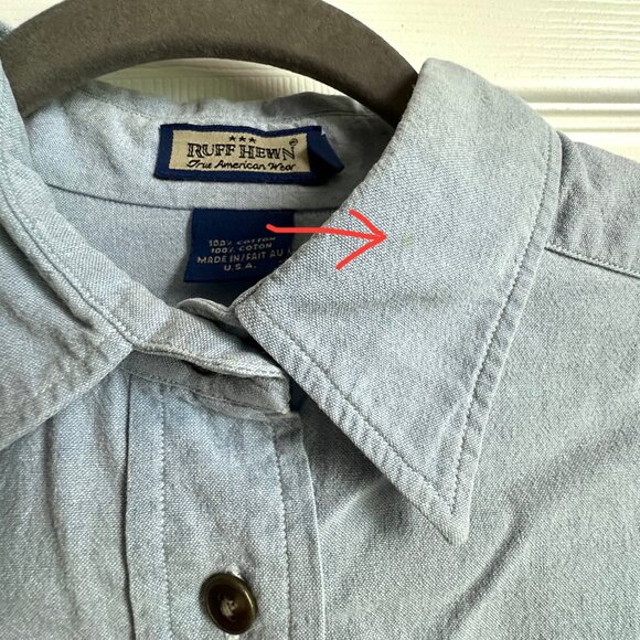 Vintage Ruff Hewn Men's Medium DIY Derby Horse Race Embroidered Denim Shirt - Picture 9 of 9